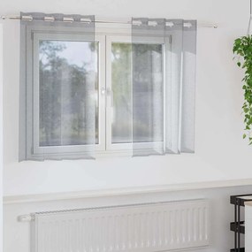 vidaXL Κουρτίνες με κουρτίνες 2 pcs Σκούρο γκρι Πολυεστέρας