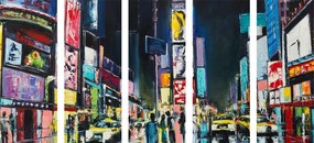 Εικόνα 5 μερών πολύχρωμη Νέα Υόρκη - 100x50