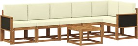 vidaXL Σειρά Καναπέ Εξωτερικού 7 pcs Φυσικό και Κρέμα Πολυεστέρας