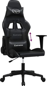 vidaXL Καρέκλα Gaming Μασάζ Μαύρη από Συνθετικό Δέρμα