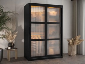 Ντουλάπα Flutes 120 Συρόμενη-Μαύρο