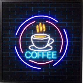 Πίνακας Γυάλινος Coffee Μαύρο LED 80x3.5x80εκ. - Μαύρο