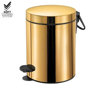 Χαρτοδοχείο 5lt  Χρώμα Gold 24K Soft Closιng Sanco Waste Bins 90680-A05