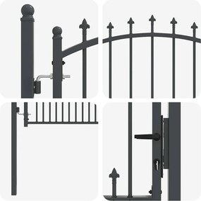 vidaXL Πύλη Φράχτη με Ακίδες EMMEN 150 x 100 cm