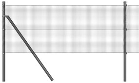 vidaXL Συγκολλητός Φράκτης με 13 Στυλίδια Γκρι 0.4x50 μ Χάλυβας