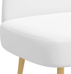 vidaXL Δερμάτινος Πάγκος με Πλάτη Λευκό 110 x 60 x 76 cm