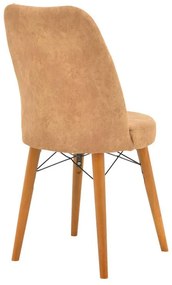 Καρέκλα Nevis I antique καφέ ύφασμα-καρυδί πόδι 4αδα 47x50x91 εκ.