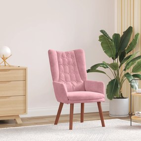vidaXL Χαλαρωτική Πολυθρόνα Ροζ 63 x 67 x 94 εκ. Βελούδο