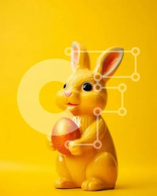 Intra Συλλεκτικό Ξύλινο Παζλ Plywood 4mm - Καλό Πάσχα λαγουδάκι που κρατά αυγό ειδώλιο Σε Ξύλινο Κουτί - Διαστάσεις Puzzle: 10x10 cm – 25 κομμάτια