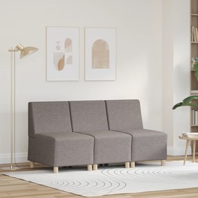 vidaXL Μοναδικός Καναπές χωρίς Χερούλια 3 pcs Taupe 55 x 74 x 82 εκ.