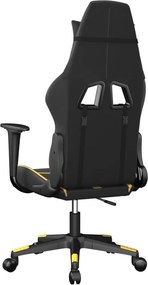 vidaXL Καρέκλα Gaming Μαύρο/Χρυσό από Συνθετικό Δέρμα