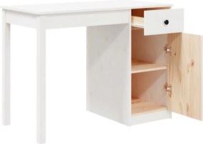vidaXL Γραφείο Λευκό 100 x 50 x 75 εκ. από Μασίφ Ξύλο Πεύκου