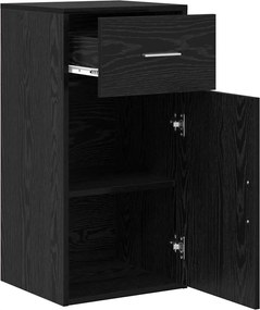 vidaXL Πλαϊνό γραφείο με συρτάρι Μαύρη Οξυά 38 x 34 x 75 εκ