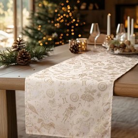 Beauty Home ΡΑΝΝΕΡ ΖΑΚΑΡ ΚΑΡΥΟΘΡΑΥΣΤΗΣ ΜΕ ΧΡΥΣΟ ΛΟΥΡΕΞ   40 cm x 2,5 m