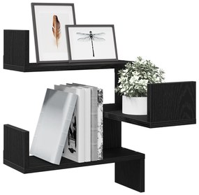 vidaXL Ράφια 2 τμχ Μαύρη Δρυς 40x40x49,5 εκ Επεξεργασμένο Ξύλο