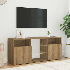 vidaXL Έπιπλο Τηλεόρασης με LED Αρτισιανή Δρυς 120x30x50 εκ Επεξ.Ξύλο