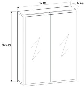 Καθρέπτης μπάνιου Kayla Megapap χρώμα λευκό 60x17x76,6εκ.