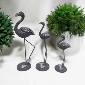 Stewehome Σετ 3 τεμαχίων φλαμίνγκο με μεταλλική βάση