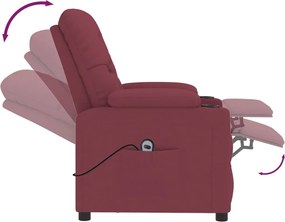 vidaXL Πολυθρόνα Ανακλινόμενη Ηλεκτρική Μπορντό Υφασμάτινη