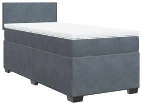 ΚΡΕΒΑΤΙ BOXSPRING ΜΕ ΣΤΡΩΜΑ ΣΚΟΥΡΟ ΓΚΡΙ 90X190 ΕΚ. ΒΕΛΟΥΔΙΝΟ 3288481