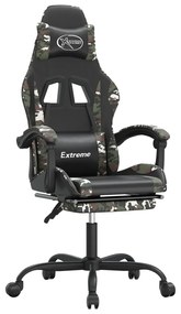 vidaXL Καρέκλα Gaming Μασάζ Υποπόδιο Μαύρο/Παραλλαγή Συνθετικό Δέρμα