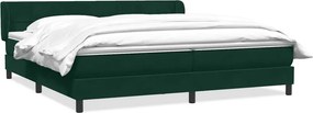 vidaXL Box Spring κρεβάτι με στρώματα σκούρο πράσινο Βελούδινο
