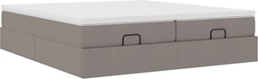 vidaXL Οθωμανικό κρεβάτι με στρώματα Taupe 160x200cm ύφασμα