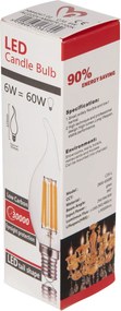 ΛΑΜΠΤΗΡΑΣ HM4047.02 ΣΤΥΛ ΦΛΟΓΑ LED FILAMENT 6W E14 3000K GOLD DIMMABLE