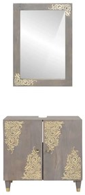vidaXL Σετ Επίπλων Μπάνιου Επιτοίχιο 2 pcs Γκρι 62 x 33 x 58 εκ.