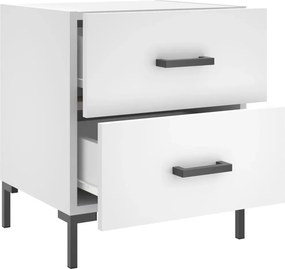 vidaXL Κομοδίνο Λευκό 40 x 35 x 47,5 εκ. από Επεξεργασμένο Ξύλο