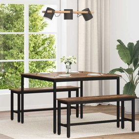 vidaXL Τραπεζαρίες 110 x 110 x 75 cm ΜΕΤΑΛΛΟ