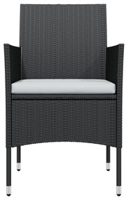 vidaXL Σετ Τραπεζαρίας Κήπου 9 τεμ Μαύρο με Μαξιλάρια