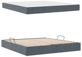 vidaXL Κρεβάτι με αποθηκευτικό χώρο και στρώμα με στρώμα Σκούρο Γκρι