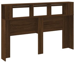 Κεφαλάρι Κρεβατιού με LED Καφέ Δρυς 160x18,5x103,5 εκ - Καφέ