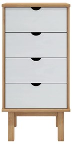 vidaXL Συρταριέρα OTTA Καφέ &amp; Λευκό 45x39x90 εκ Μασίφ Ξύλο Πεύκου