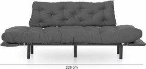 Τριθέσιος Καναπές Κρεβάτι Γκρι NITTA 70x185x85