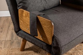 Πολυθρόνα-Κρεβάτι Σκούρο Γκρι COSMO SINGLE 77x70x82