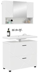vidaXL Σετ Επίπλων Μπάνιου 2 pcs Γυαλιστερό λευκό 76,5 x 35 x 64 εκ