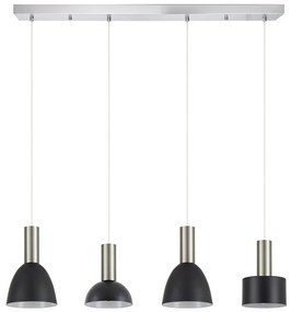 Φωτιστικό Οροφής - Ράγα Adept Flex 77-8927 85x16x300cm 4xE27 60W Nickel-Black Homelighting