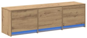 vidaXL Ντουλάπα Τηλεόρασης με LED Καρυδιά 140x34x40 εκ. Επεξεργασμένο Ξύλο
