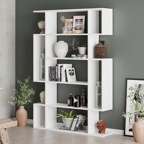 Βιβλιοθήκη μελαμίνης Mito Megapap χρώμα λευκό 108x25x161εκ.-GP037-0031,4