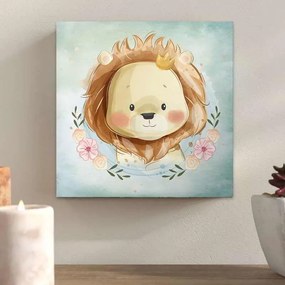 Πίνακας σε καμβά &quot;Baby Lion&quot; Megapap ψηφιακής εκτύπωσης 40x40x3εκ.