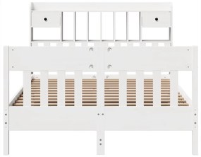 vidaXL Σκελετός Κρεβ. Χωρίς Στρώμα Λευκό 140x200 εκ Μασίφ Πεύκο