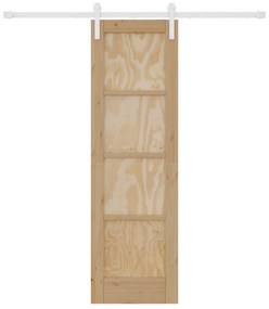 vidaXL Πόρτα  με Σετ Υλικών 61x198.5 cm Μασίφ Ξύλο Πεύκου