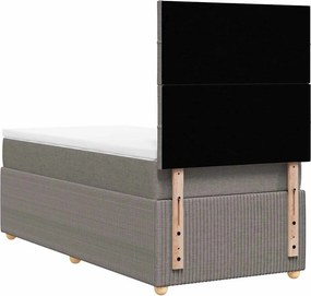 vidaXL Κρεβάτι Boxspring με Στρώμα Taupe 100 x 200 εκ. Υφασμάτινο