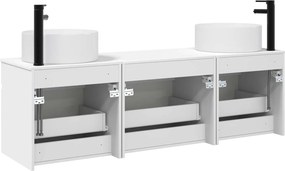 vidaXL Σετ Ντουλαπιών Μπάνιου 3 τμχ. Λευκό 157 x 44,5 x 80 cm