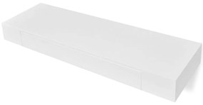 vidaXL Ράφια Τοίχου με Συρτάρια 2 τεμ. Λευκά 80 εκ.