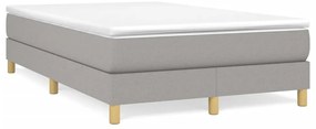 vidaXL Κρεβάτι Boxspring με Στρώμα Ανοιχτό Γκρι 120x190 εκ. Υφασμάτινο