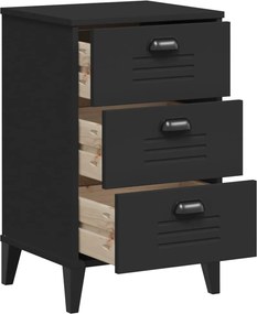 vidaXL Κομοδίνο VIKEN Μαύρο από Επεξεργασμένο Ξύλο
