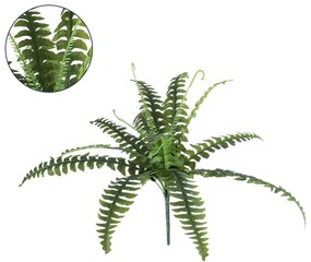 GloboStar® 78257 Τεχνητό Φυτό Μπουκέτο Διακοσμητικών Κλαδιών με Πράσινο Φύλλωμα Φτέρη της Βοστώνης Μ60 x Π60 x Υ40cm